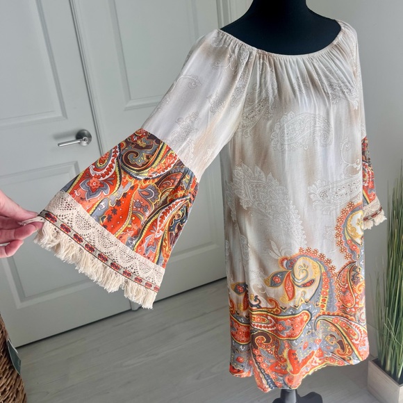 Entro Fringed Paisley Mini Dress - Picture 2 of 6